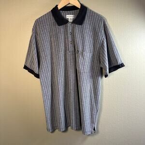 Munsingwear Penguin Polo Men L Gray Black Short Sleeve